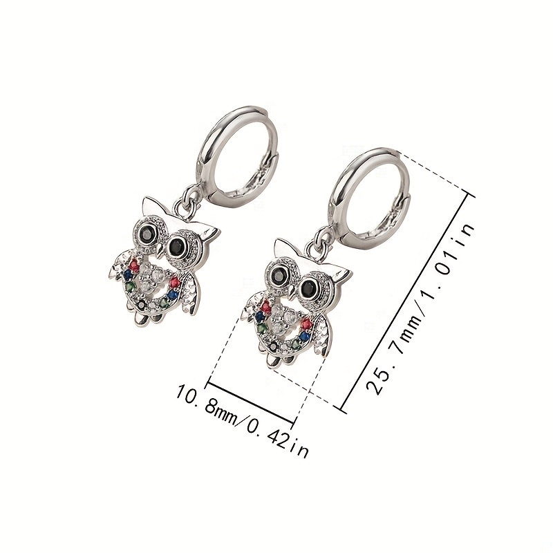 2pcs Vintage Bohemian Style Owl Pendant Earrings